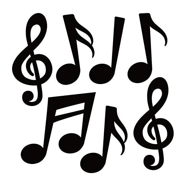 Set stickere decorative, Note muzicale, Negru, 40 buc, 8 note diferite