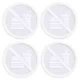 Set stickere, avertizare, Interzis alimente, autocolant, 4 buc, 8x8 cm