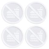 Set stickere, avertizare, Interzis alimente, autocolant, 4 buc, 8x8 cm