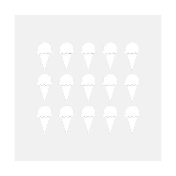 Set stickere decorative, Inghetata, alb, 38x35 cm, 15 buc