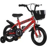 Bicicleta pentru copii cu roti ajutatoare si frane, 12 inch, Rosie