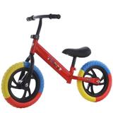 Bicicleta de echilibru fara pedale, Bicicleta incepatori pentru copii intre 2 si 5 ani, Rosie  cu roti in 3 culori