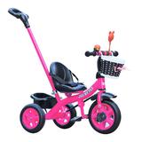 Tricicleta cu pedale pentru copii 2-5 ani, cu maner parental detasabil, Roz