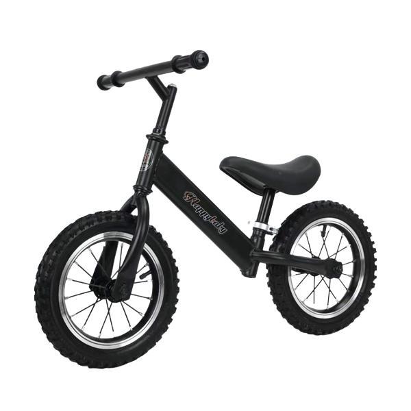 Bicicleta fara pedale, neagra, antrenament echilbru pentru copii intre 2 ani si 5 ani