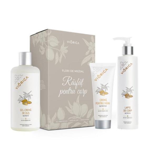 Set Cadou pentru corp Rasfat cu flori de migdal - Gel de dus, 500 ml, Lapte de corp, 250 ml, Crema de corp, 75 ml image12