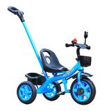 Tricicleta albastra cu pedale si maner parental pentru copii 2-5 ani