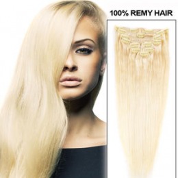 Extensii clip - on veritable cu 10 piese, lungime 65 cm , culoare blond roscat ( # 16 )
