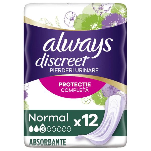Absorbante Incontinenta Urinara - Always Discreet, Normal, 12 buc