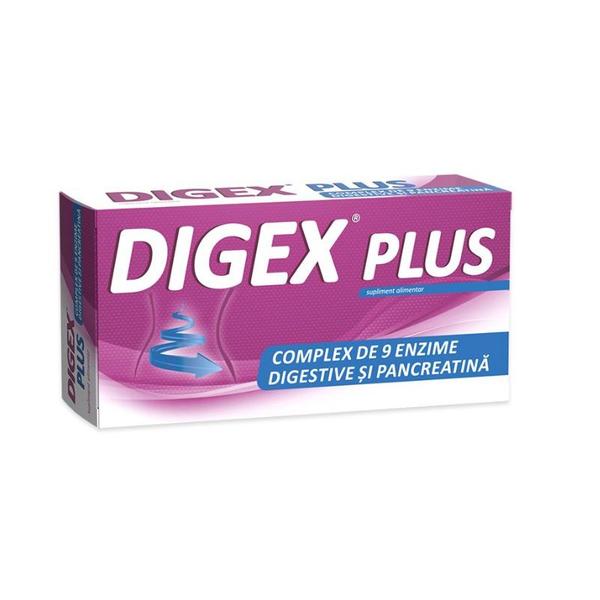 Supliment Alimentar Complex de 9 Enzime Digestive si Pancreatina Digex Plus - Fiterman Pharma, 20 comprimate 