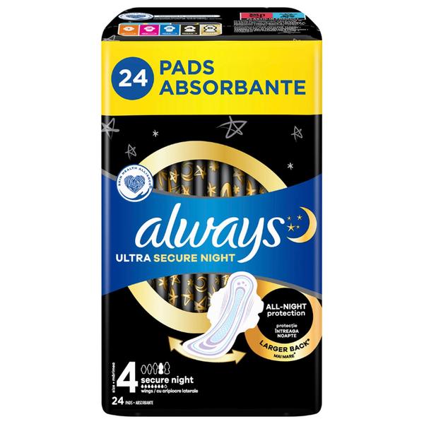 Absorbante - Always Ultra Secure Night, Marime 4, 24 buc