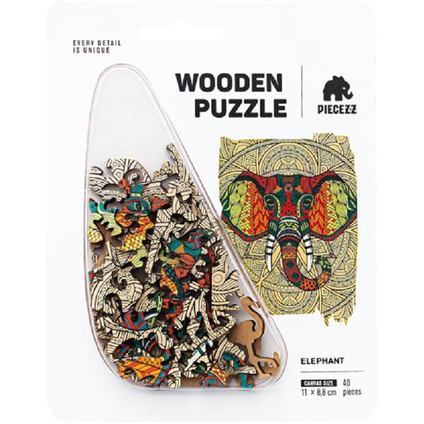 Puzzle 40 din lemn: Elefant
