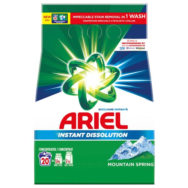 Detergent Automat Pudra - Ariel Instant Dissolution Mountain Spring, 1500 g