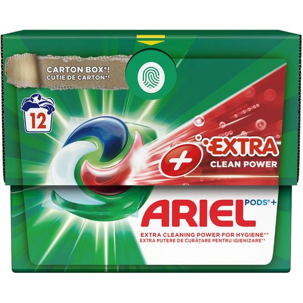 Detergent Automat Gel Capsule - Ariel Pods + Extra Clean Power, 12 buc