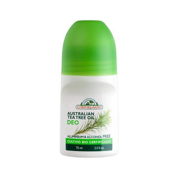 Deodorant Roll-on Revigorant fara aluminiu cu Ulei de Arbore de Ceai, Corpore Sano Refreshing Roll-on Deodorant, 75 ml