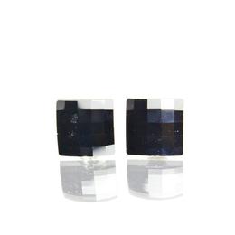 Cercei queen stone chessboard, jet, argint 925, 10mm