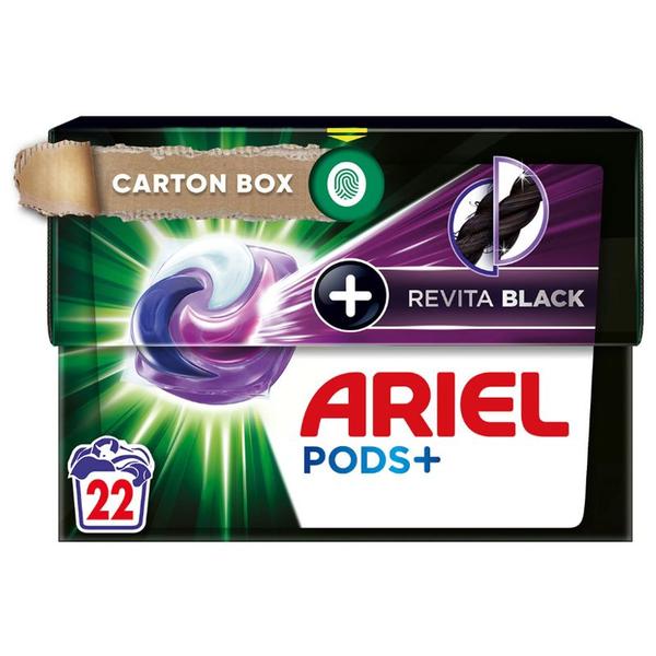 Detergent Automat Gel Capsule - Ariel Pods + Revita Black, 22 buc