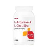 L-Arginina 500 mg si L-Citrulina 500 mg - GNC, 120 capsule