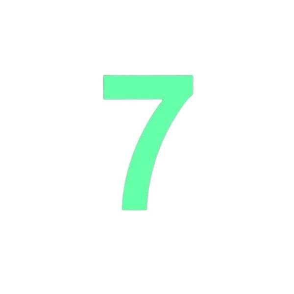 Sticker decorativ, Cifre autoadezive, Cifra 7, inaltime 20 cm, verde fluorescent
