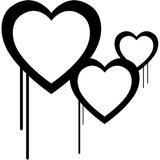 Sticker decorativ, Inima simbolul iubirii, Negru, 54x55 cm