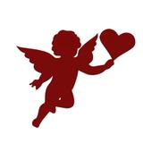 Sticker decorativ, Cupidonul, Rosu, 133x110 cm