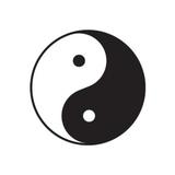 Sticker decorativ, Yin si Yang, Negru, 40x38 cm