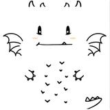 Sticker decorativ usa Micul Dragon, negru, 96 x 100 cm