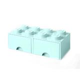 Cutie depozitare LEGO 2x4 cu sertare, aqua (40061742)