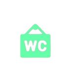 Sticker indicator, WC, Verde fosforescent, 15x15 cm