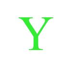 Sticker decorativ, Litera Y, inaltime 20 cm, verde fluorescent