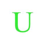 Sticker decorativ, Litera U, inaltime 20 cm, verde fluorescent