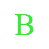 Sticker decorativ, Litera B, inaltime 20 cm, verde fluorescent