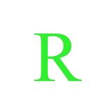 Sticker decorativ, Litera R, inaltime 20 cm, verde fluorescent