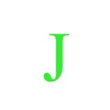 Sticker decorativ, Litera J, inaltime 20 cm, verde fluorescent
