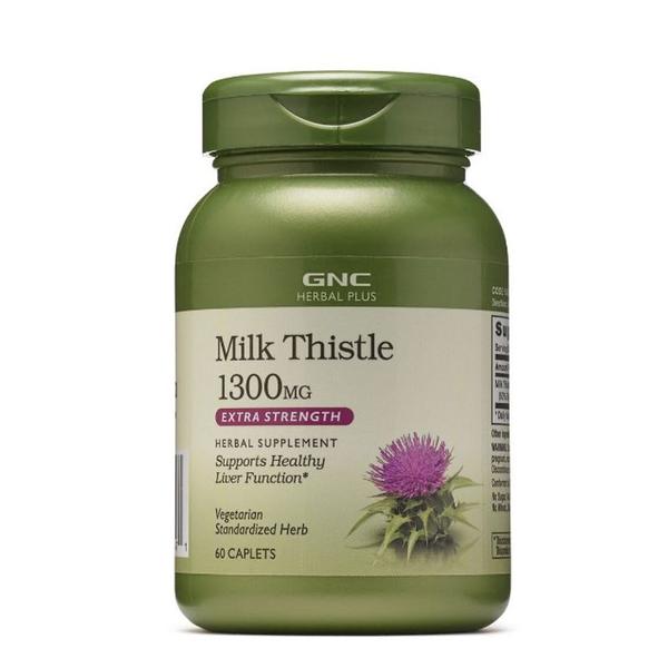 Extract Standardizat de Silimarina 1300 mg - GNC Herbal Plus Milk Thistle, 60 tablete