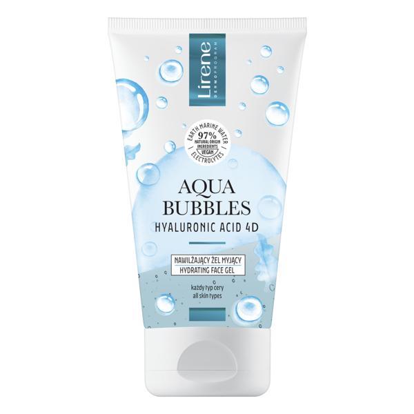 Gel pentru curatare faciala cu acid hialuronic Lirene Aqua Bubbles, 150 ml