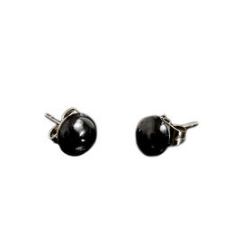 Cercei queen stone pearl, jet, argint 925, 7mm
