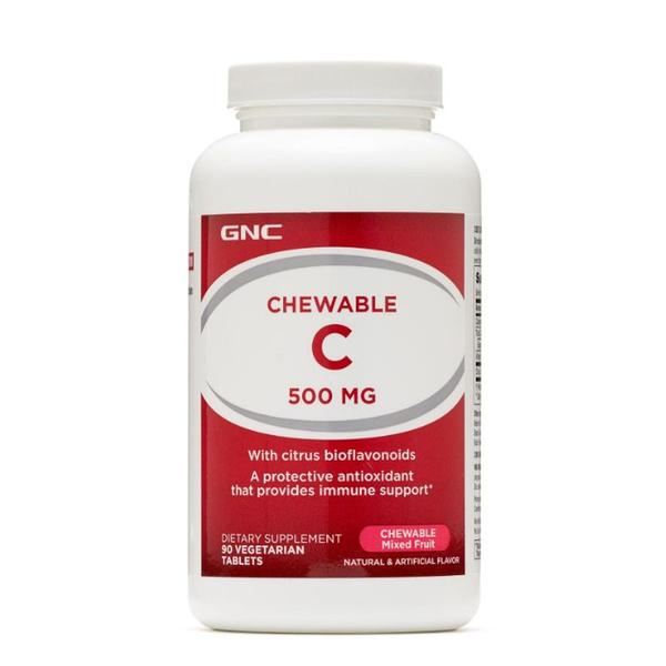 Vitamina C Masticabila, 500 mg - GNC, 90 tablete