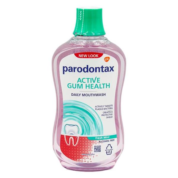 Apa de gura fara alcool parodontax - daily mouthwash gum care fresh mint, gsk, 500 ml
