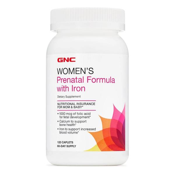 Formula Prenatala cu Fier - GNC Women's Prenatal Formula with Iron, 120 tablete