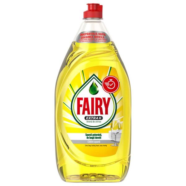 Detergent de Vase cu Aroma de Citrice - Fairy Extra+ Aroma de Citrice, 1350 ml