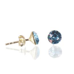 Cercei queen stone xirius x1, aquamarine, argint 925, 10mm