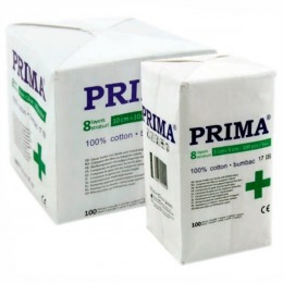Comprese nesterile tifon prima, 10 x 10cm, 8 pliuri, 100 buc