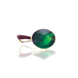 Pandantiv queen stone rivoli, verde, argint 925, 12mm