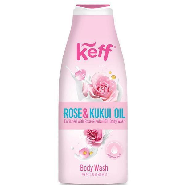 Gel de dus, Keff, Rose & Kukui Oil, 500 ml