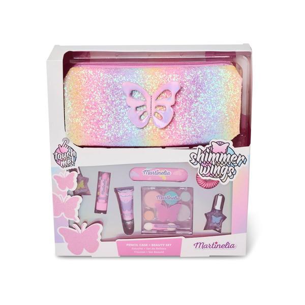 Set de frumusete si penar Shimmer Wings Pencil Case & Beauty Set Martinelia 30605