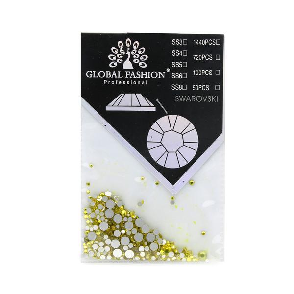 Cristale unghii Swarovski Global Fashion mix set 1440 buc - Galben