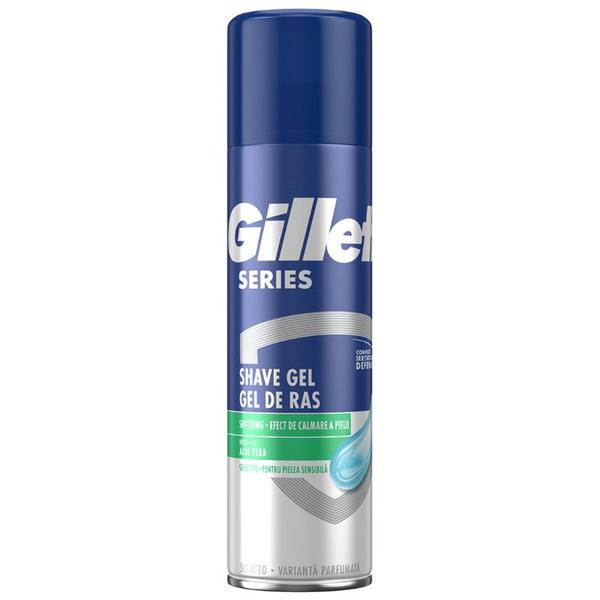 Gel de Ras cu Efect de Calmare a Pielii cu Aloe Vera - Gillette Series Shave Gel Soothing Sensitive with Aloe Vera, 200 ml