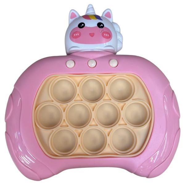Jucarie senzoriala de apasat, shop like a pro®, squeezle pop it push bubble, consola fidget cu lumini, inorog