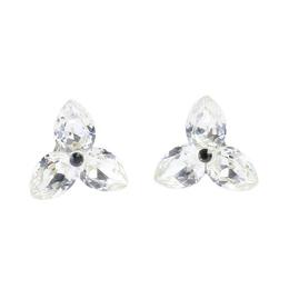 Cercei queen stone pear x3, cristal/alb, argint 925, 13mm