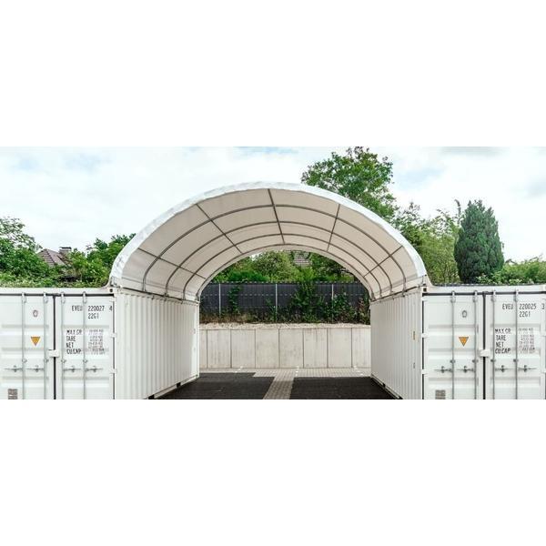 Acoperis Container 10x12 m - 120m&sup2; - gri - Corturi24